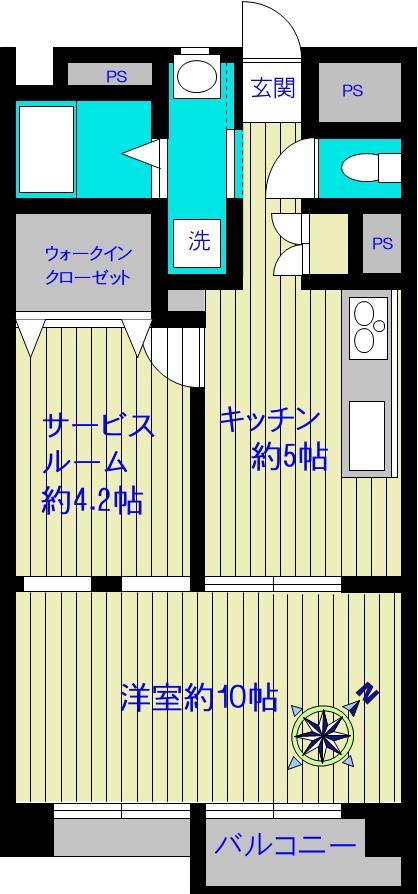 新大塚共同(1SK/14階)の間取り写真