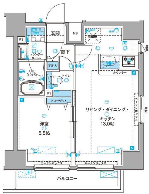 ジェノヴィア浅草IIIグリーンヴェール(1LDK/2階)の間取り写真