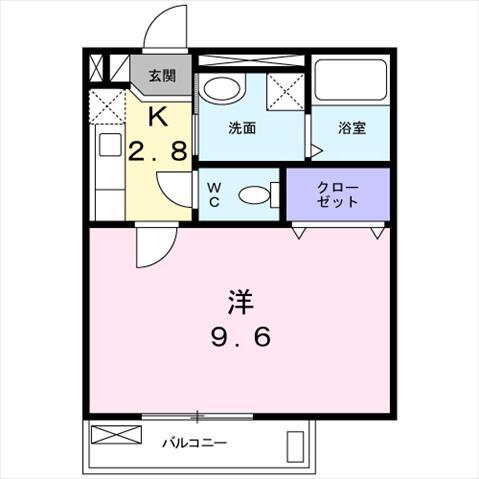 BIRD VIEW(1K/2階)の間取り写真