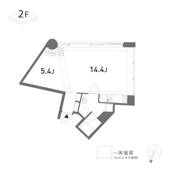 GROVE(1LDK/2階)の間取り写真