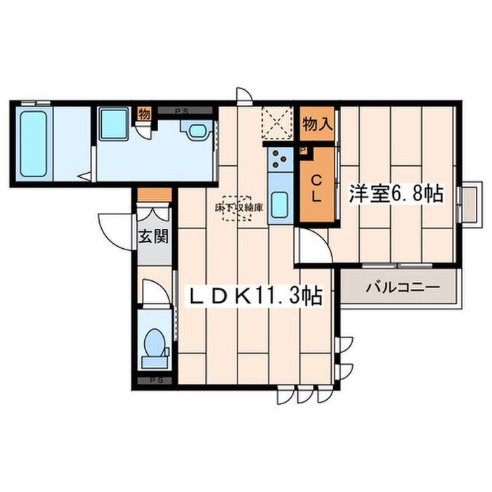 ベルフィオーレII(1LDK/1階)の間取り写真