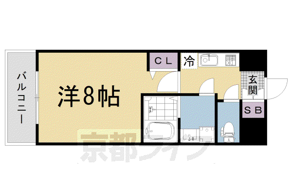 DAIWA GRACE MAISON 京都西七条(1K/2階)の間取り写真