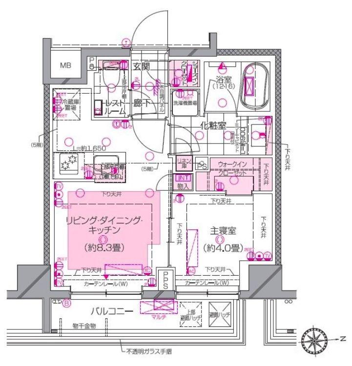 ピアース神楽坂HILLS(1LDK/5階)の間取り写真