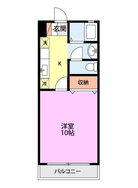 KOKOMO小新南(1K/2階)の間取り写真