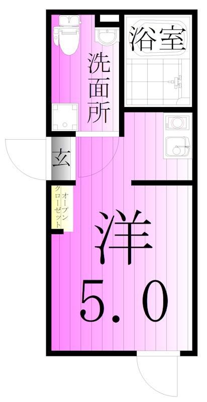 アベニール青井(1K/2階)の間取り写真
