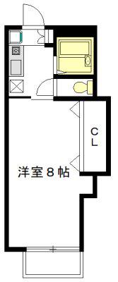 ハイツ千代浦(1K/1階)の間取り写真