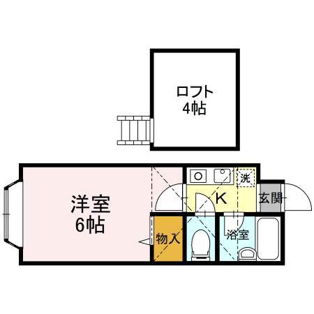 ベルシティ木ノ下(1K/1階)の間取り写真