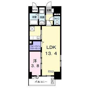 ラフレシール ドゥ(1LDK/1階)の間取り写真