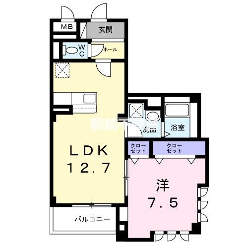 アルバス・ケイ(1LDK/2階)の間取り写真