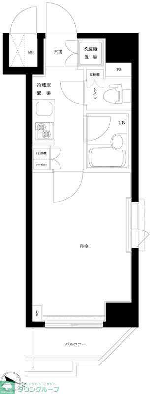 ルーブル大森山王(1K/1階)の間取り写真