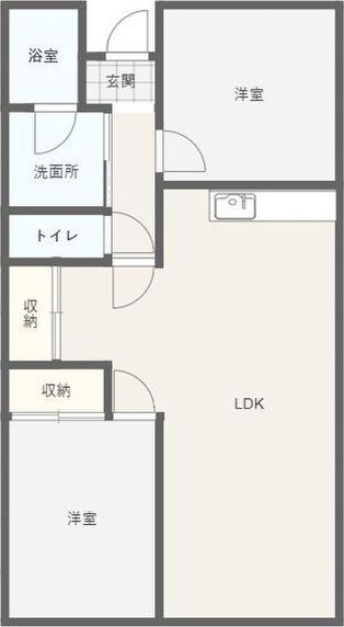 ファミーユ浅井A(2LDK/3階)の間取り写真