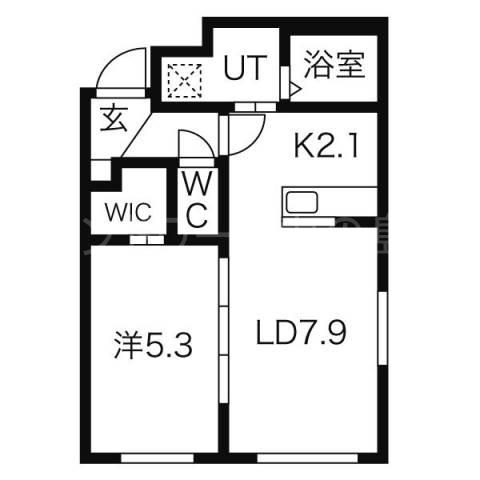 ル・コンフォール(1LDK/2階)の間取り写真