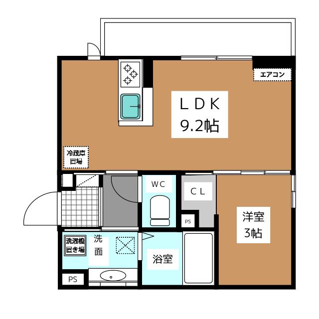 レガーロ(1LDK/3階)の間取り写真