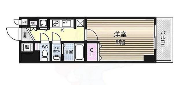 アドバンス新大阪CITYLIFEII(1K/2階)の間取り写真