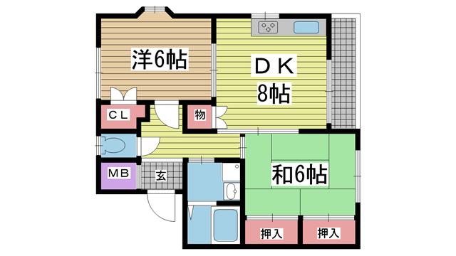ネーションエンジ(2LDK/3階)の間取り写真