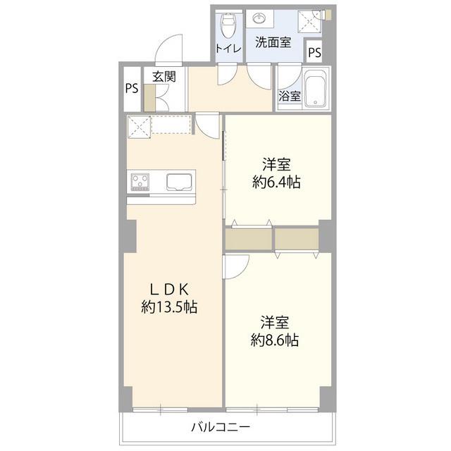 藤和湯島コープ(2LDK/4階)の間取り写真