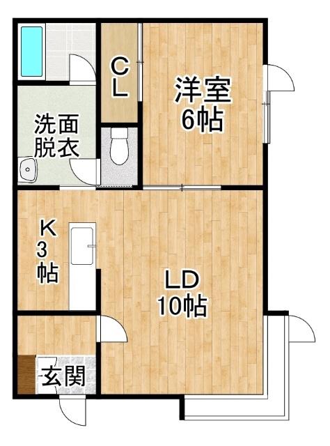 コーポフラワーIII(1LDK/1階)の間取り写真