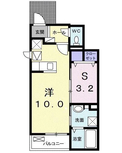 メゾン アルモニー D(ワンルーム/1階)の間取り写真
