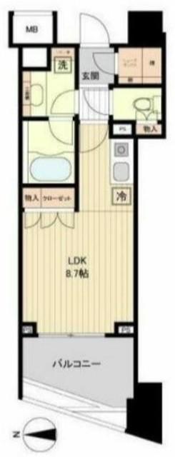 シティハウス代々木(1LDK/11階)の間取り写真