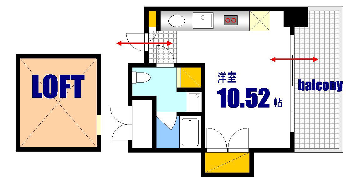 広島電鉄江波線 舟入幸町駅 徒歩3分 9階建 築22年(ワンルーム/2階)の間取り写真