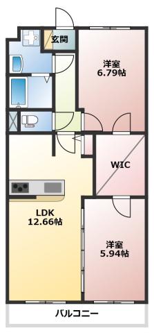 レセーナトゥ(2LDK/3階)の間取り写真