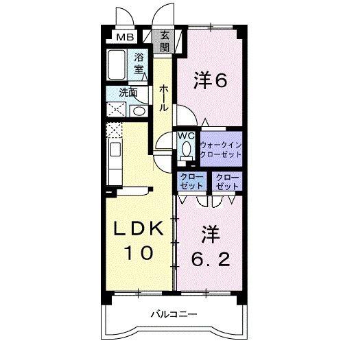 ボーフェン ドゥリー(2LDK/1階)の間取り写真