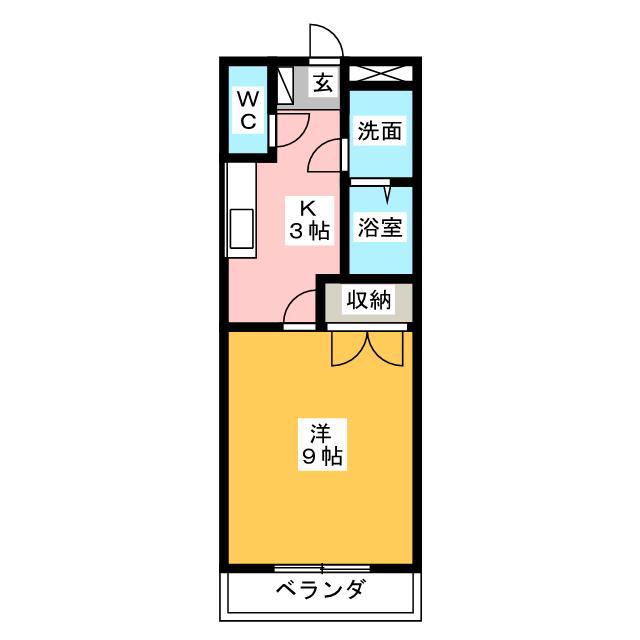 アプリコット(1K/1階)の間取り写真