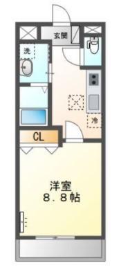 MIMO(1K/1階)の間取り写真