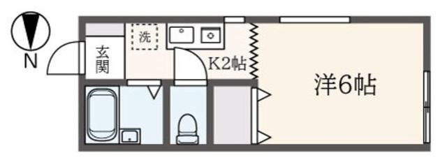 コーポたつみ(1K/2階)の間取り写真