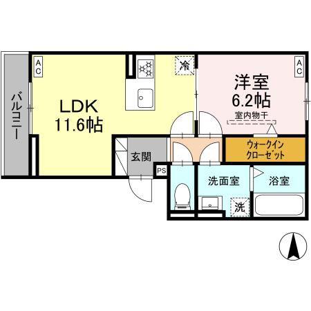 セレニテ(1LDK/3階)の間取り写真
