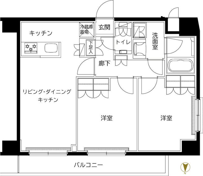 ルーブル東武練馬弐番館(2LDK/2階)の間取り写真