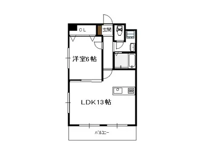 J.FEEL III(1LDK/1階)の間取り写真