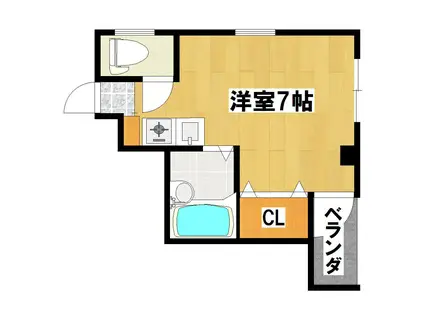 サンユーハイムウメザワ(ワンルーム/3階)の間取り写真