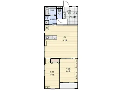 COCOSTAY A.I(2LDK/2階)の間取り写真