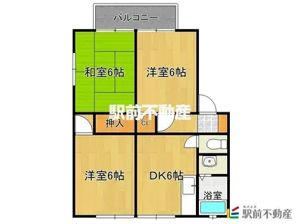 サンビレッジ原口C(3DK/1階)の間取り写真