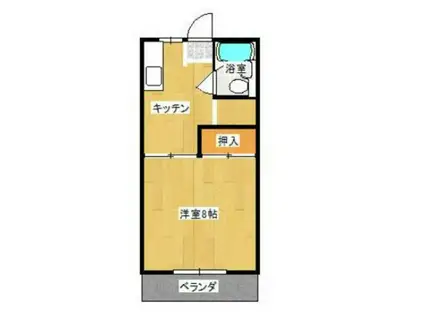 パール北山(1K/2階)の間取り写真