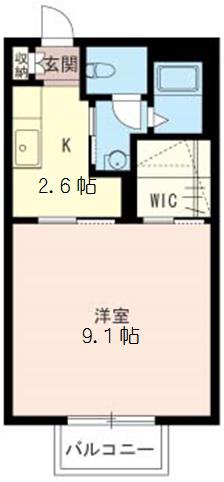 アビタシオン(1K/1階)の間取り写真
