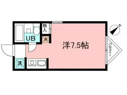 生田フラット(ワンルーム/2階)の間取り写真