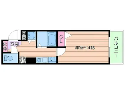 プレサンス梅田フロンティア(1K/9階)の間取り写真