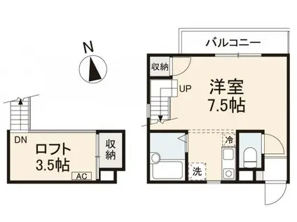 リッチモンド勅使A(ワンルーム/1階)の間取り写真