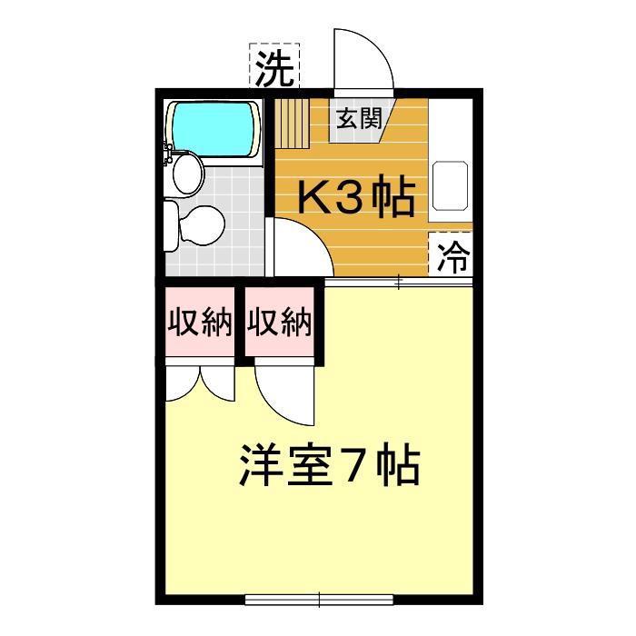 徳本第一アパート(1K/2階)の間取り写真