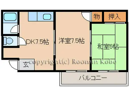 日下マンション(2DK/2階)の間取り写真
