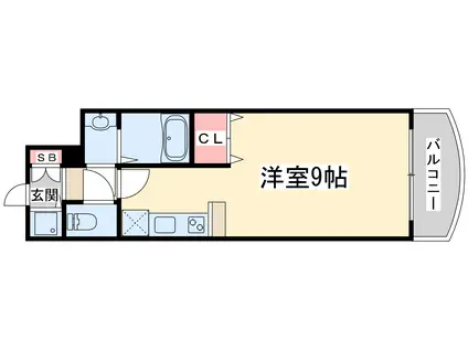 ノルデンタワー新大阪アネックスB棟(ワンルーム/2階)の間取り写真