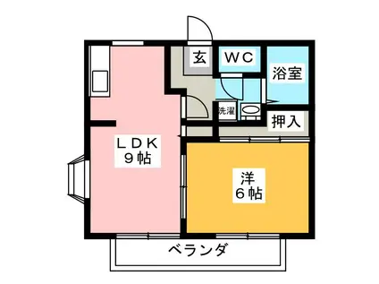 グリーンハイツ野川台(1LDK/2階)の間取り写真