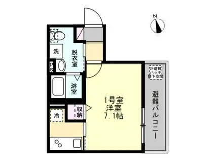 ベイルーム横須賀フローレンス(1K/1階)の間取り写真