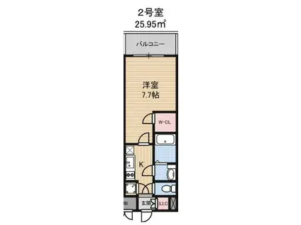 エスリード大阪グランゲート(1K/6階)の間取り写真