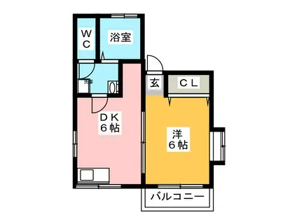 コーポ川崎(1LDK/2階)の間取り写真