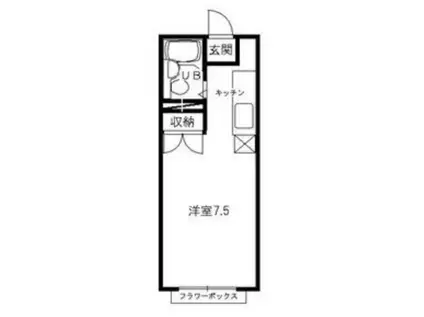 エステートピアMIKI(ワンルーム/1階)の間取り写真