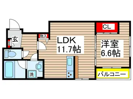 FEE DES NEIGES(1LDK/3階)の間取り写真