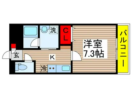 ディアコート勝田台(1K/1階)の間取り写真